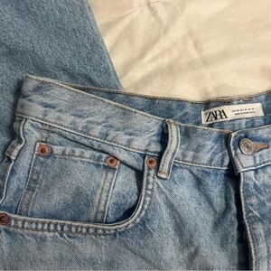Zara Blue Denim Jeans with Classic Stitching and Copper Rivets